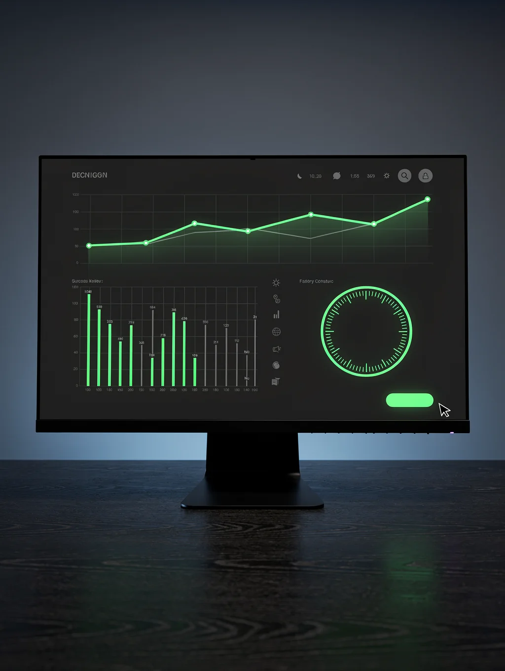 Digital interface displaying high-signal data streams